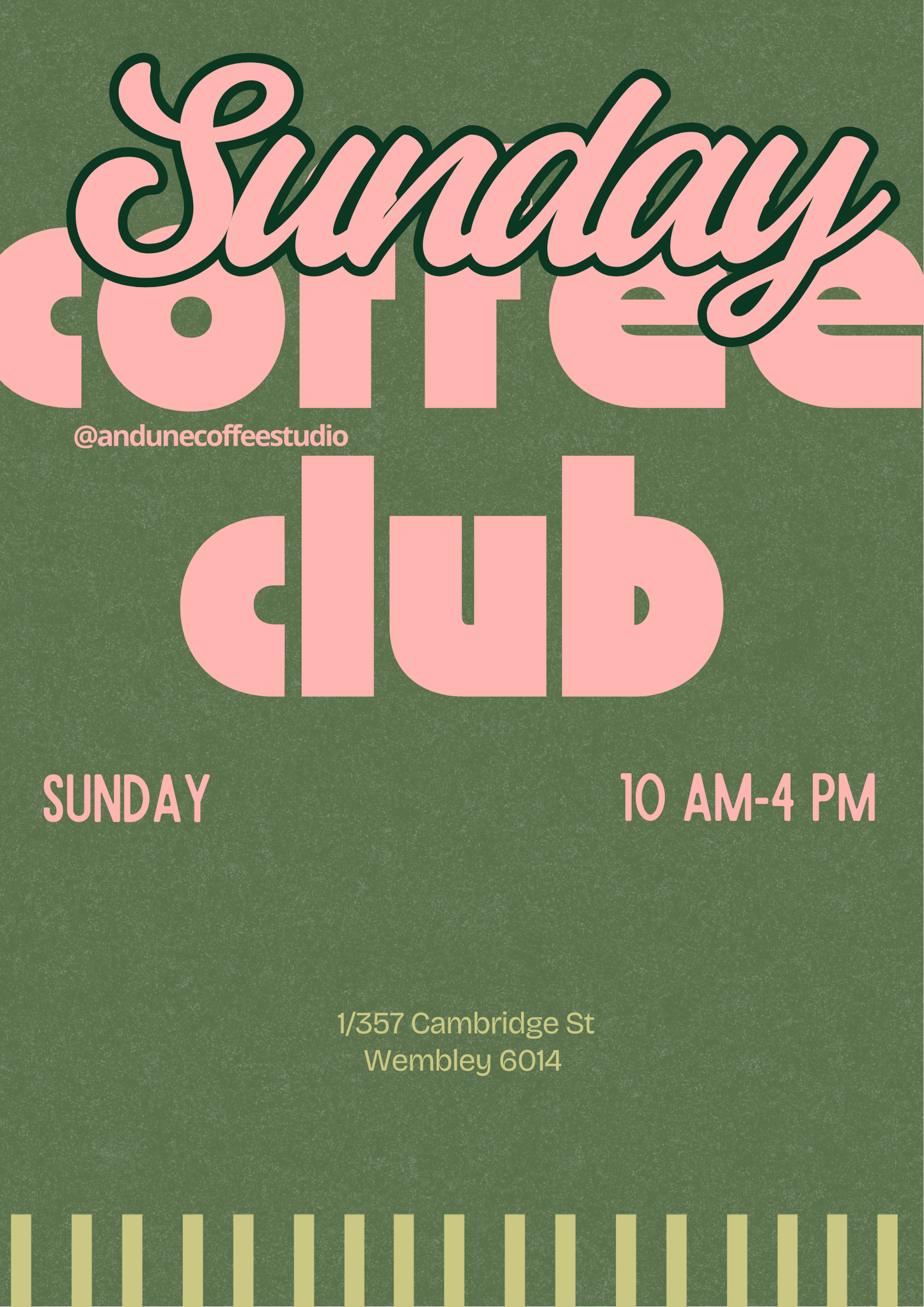 RSVP: Sunday Coffee Club (Brew bar or Window Seatings)